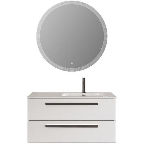 BelBagno Мебель для ванной Eco Cer-N 100 R bianco lucido ручки чёрные