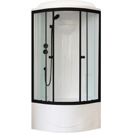 Royal Bath Душевая кабина ВК RB 90BK1-T-BL 90x90 стекло прозрачное профиль черный матовый