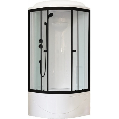 Royal Bath Душевая кабина ВК RB 90BK1-T-BL 90x90 стекло прозрачное профиль черный матовый