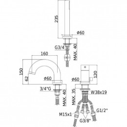 Смеситель на борт ванны Paffoni Light, хром LIG040LCR