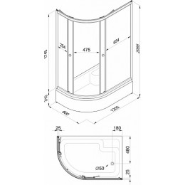 Triton  Душевой уголок Коралл В 120x80 R