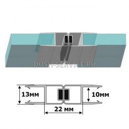 Магнитный уплотнитель для душевой кабины 10 мм M1216 угол 180° длина 2,2 м