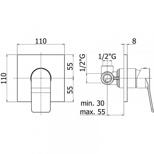 Смеситель для душа Paffoni Tilt TI010BO/M белый матовый