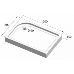 BelBagno Душевой поддон TRAY-BB-AH-100/80-15-W-R