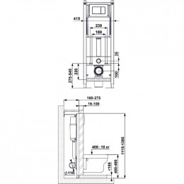 Инсталляция для унитаза Berges Atom 410 040331 кнопка хром