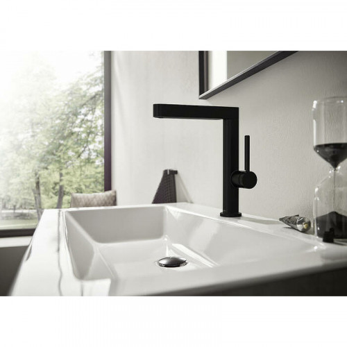 Смеситель для раковины Hansgrohe Finoris 76060670 с донным клапаном черный матовый