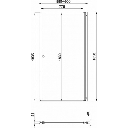 Triton Душевая дверь в нишу Уно 90x185
