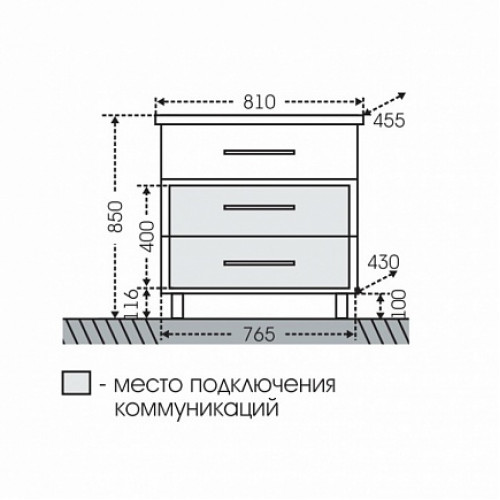 СанТа Тумба с раковиной Омега 80 Фостер напольная