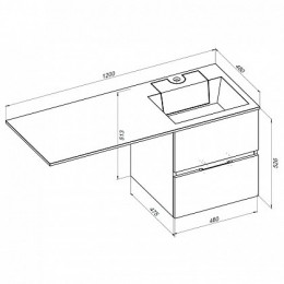 Aquanet Тумба с раковиной Алвита 120 R белая