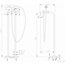 Отдельностоящий смеситель для ванны c коротким изливом Bravat Summer Rain F677111C-B