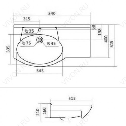 Onika Тумба с раковиной Эльбрус 82.10 L