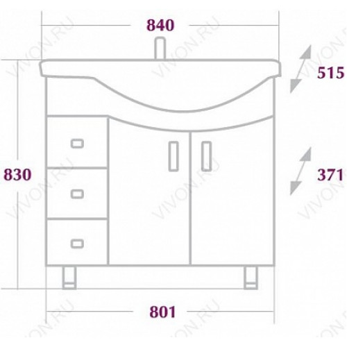 Onika Тумба с раковиной Эльбрус 82.10 L