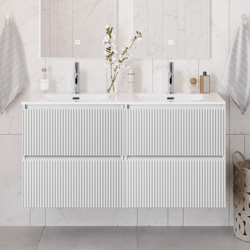 BelBagno Тумба с раковиной Uno 120 подвесная Bianco Opaco с раковиной BB-8099-120-2