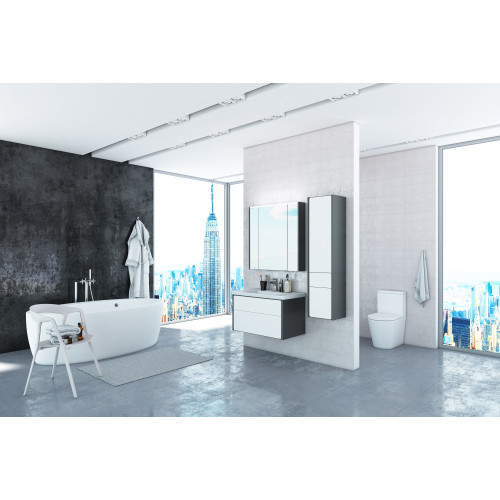 Зеркальный шкаф Roca Ronda 60см, ZRU9302968 белый глянец/антрацит, с подсветкой