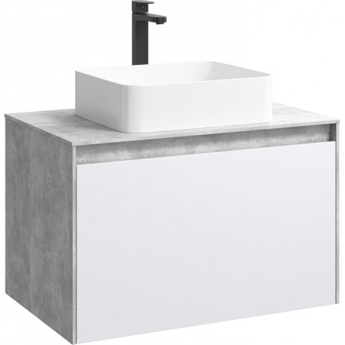 Aqwella Тумба с раковиной Mobi 80 бетон светлый/белый