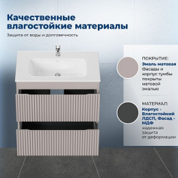 Aquanet Мебель для ванной Джейн 2.0 60 Flat подвесная мокко матовый