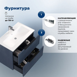 Aquanet Мебель для ванной Арт 2.0 90 подвесная маренго матовая