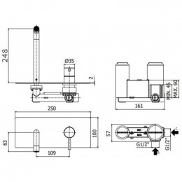 Смеситель для раковины Paffoni Light LIG106NO 293246 чёрный матовый