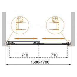Cezares Шторка на ванну TANDEM-SOFT-VF-2-170/145-C-Cr-IV
