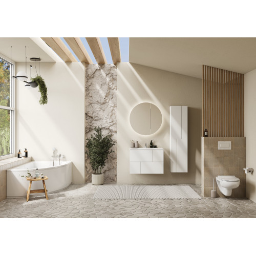 Зеркальный шкаф Roca Luna 80 см ZRU9307737 с подсветкой, антрацит