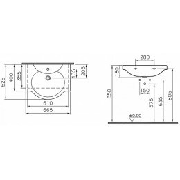 Vitra Раковина Arkitekt 4047B003-0001
