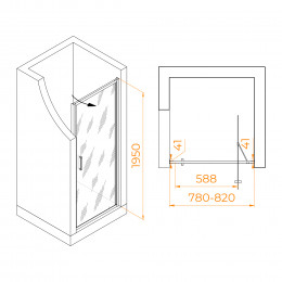 Душевая дверь RGW Stilvoll SV-05-Gr 80х195 см 70320508-1510 профиль серый, стекло ribbed