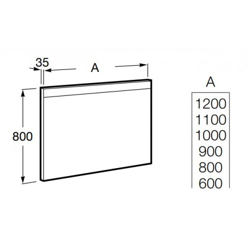 Зеркало с подсветкой 90 см Roca Prisma Basic 812259000