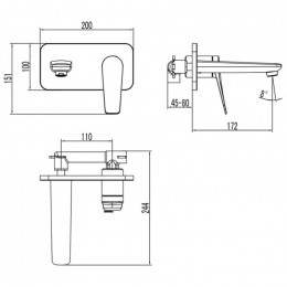 Смеситель для раковины Lemark Bronx LM3726GM графит