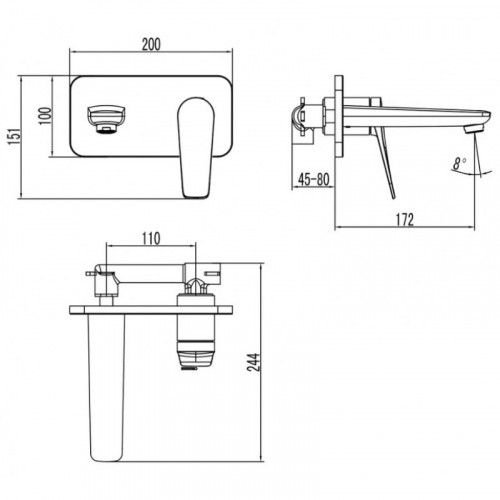 Смеситель для раковины Lemark Bronx LM3726GM графит