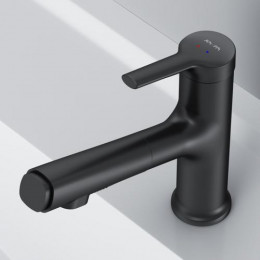 Смеситель для раковины Am.Pm X-Joy S F85B02922 с вытяжным изливом черный матовый