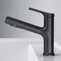 Смеситель для раковины Am.Pm X-Joy S F85B02922 с вытяжным изливом черный матовый
