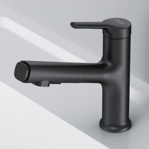 Смеситель для раковины Am.Pm X-Joy S F85B02922 с вытяжным изливом черный матовый