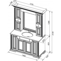 Зеркальный шкаф Aquanet Кастильо 140 белый