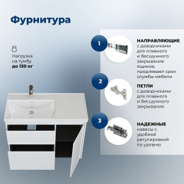 Aquanet Тумба с раковиной Nova Lite 2.0 90 L белая