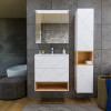 Бриклаер Мебель для ванной Кристалл 70 с нишей белая/дуб бунратти