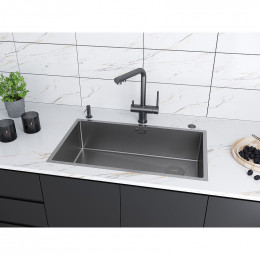 Мойка для кухни Paulmark Next-Skew Uni PM887444-MG 74 матовый серый