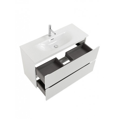 BelBagno Тумба с раковиной Uno mini 100 подвесная Bianco Opaco с раковиной BB-8099-3-100