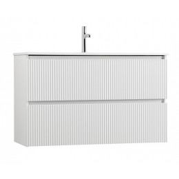 BelBagno Тумба с раковиной Uno mini 100 подвесная Bianco Opaco с раковиной BB-8099-3-100
