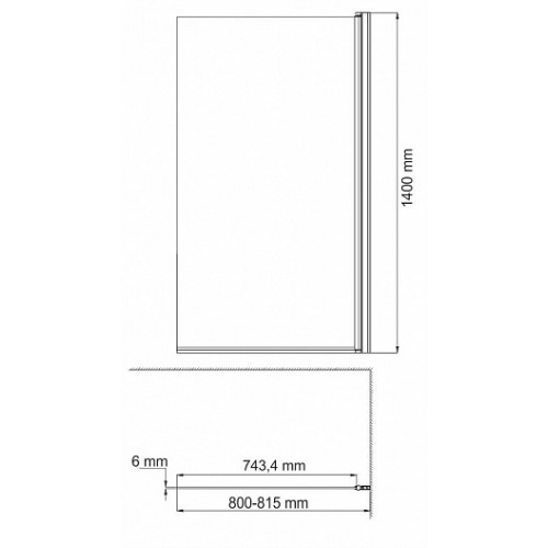 WasserKRAFT Шторка на ванну Berkel 48P01-80R Matt glass