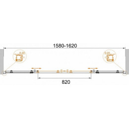 Cezares Душевая дверь в нишу ANIMA-W-BF-2-160-C-Cr
