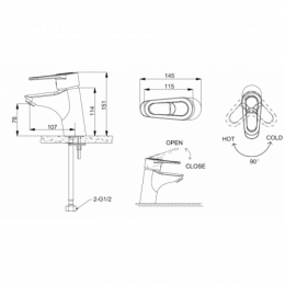 Смеситель для умывальника Bravat Loop F1124182CP-RUS