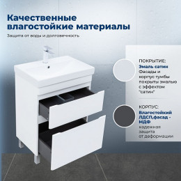 Aquanet Мебель для ванной Слим 60 белый сатин
