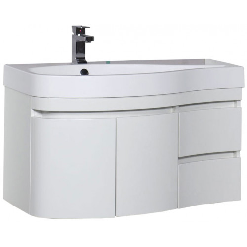 Aquanet Тумба с раковиной Сопрано 2-95 L белая (169631)