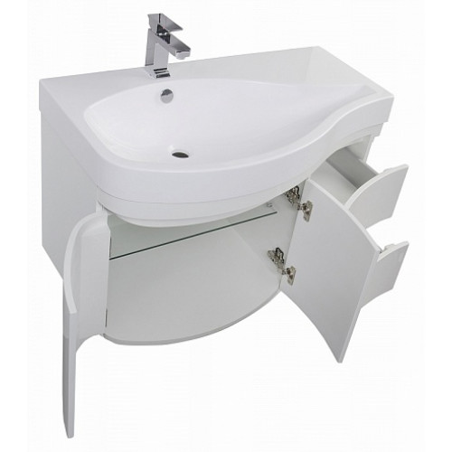 Aquanet Тумба с раковиной Сопрано 2-95 L белая (169631)