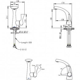 Смеситель для умывальника Bravat Twist F14691C-1