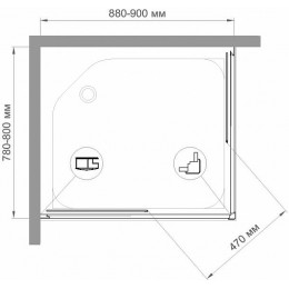 Royal Bath Душевой уголок HPD-T-CH 90х80х185