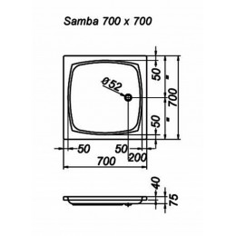 Kolpa San  Поддон для душа Kolpa San Samba 70х70