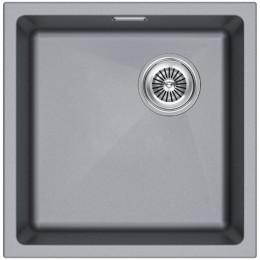 Мойка для кухни Paulmark Lumi UNI-SKEW LU45SK-GRM 45.5x44 серый металлик
