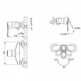 Смеситель для душа Bravat Loop F9124182BM-01-RUS