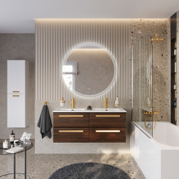 BelBagno Мебель для ванной Eco Cer-N 120 с 4 ящиками орех шоколад софт CZR-8095-120-2 ручки сатиновое золото